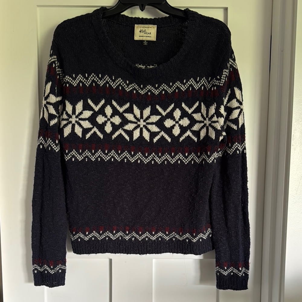 Cotton On Navy and White Nordic Sweater
